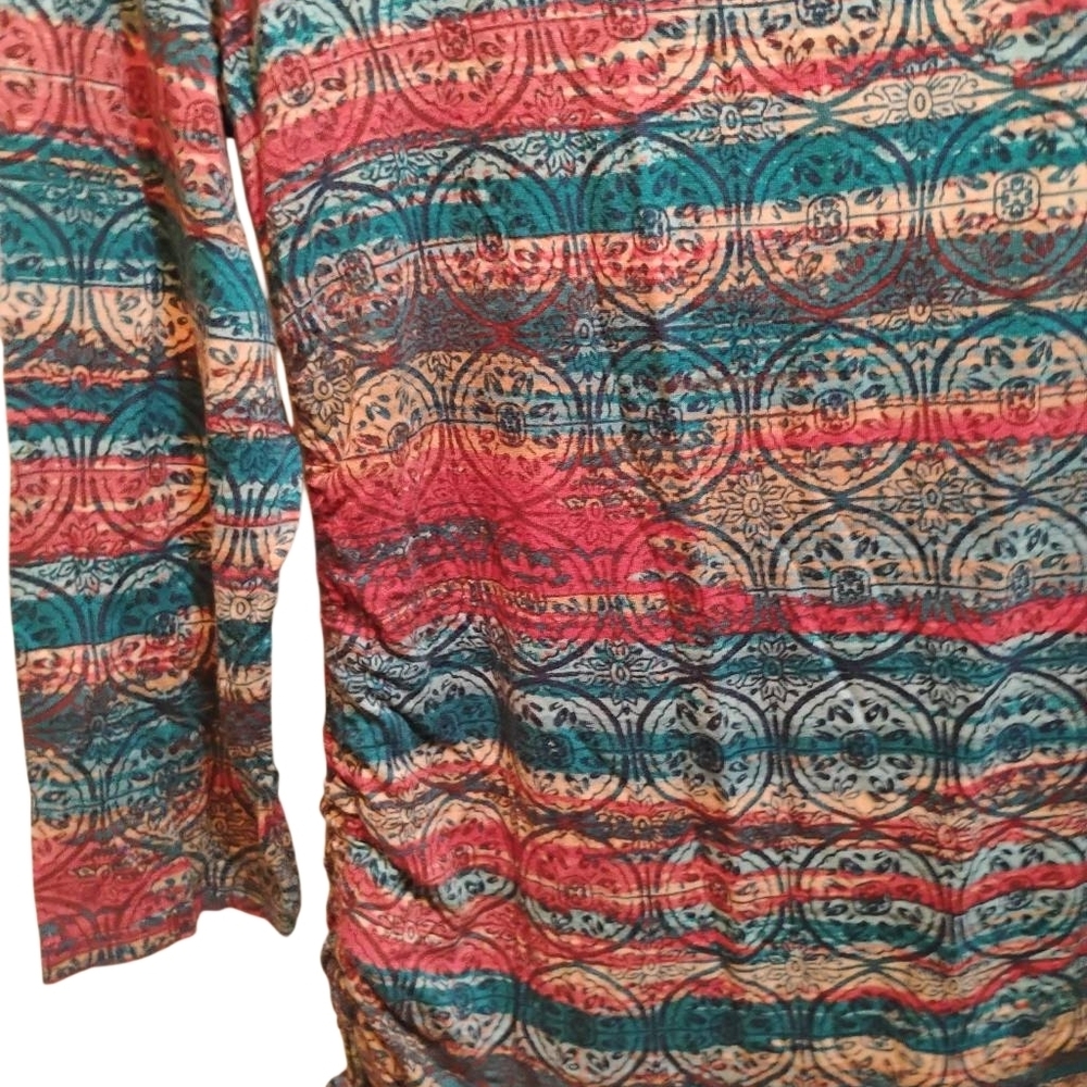 Ruby Rd. Multicolor Patterned Long Sleeve Top - Picture 9 of 11